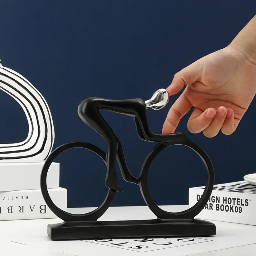 Black Cyclist Figurine