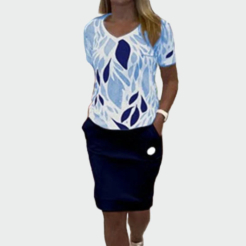 Órla – Patterned Top and Elegant Skirt Set