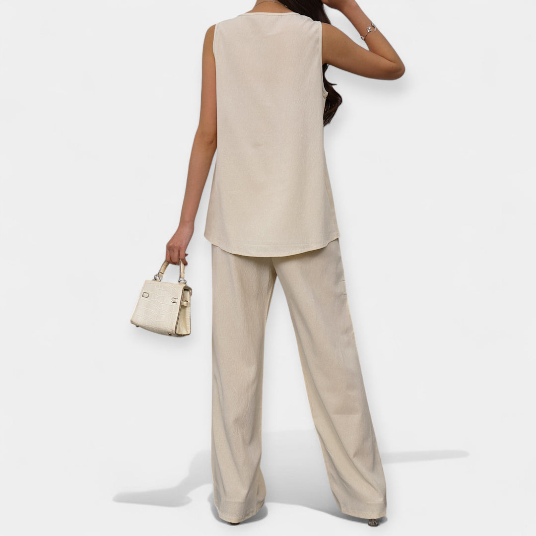 Méabh – Comfortable Set with Sleeveless Top and Wide Trousers
