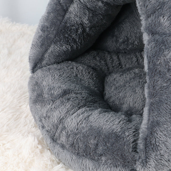 Warm Plush Cave Bed for Cats and Small Dogs