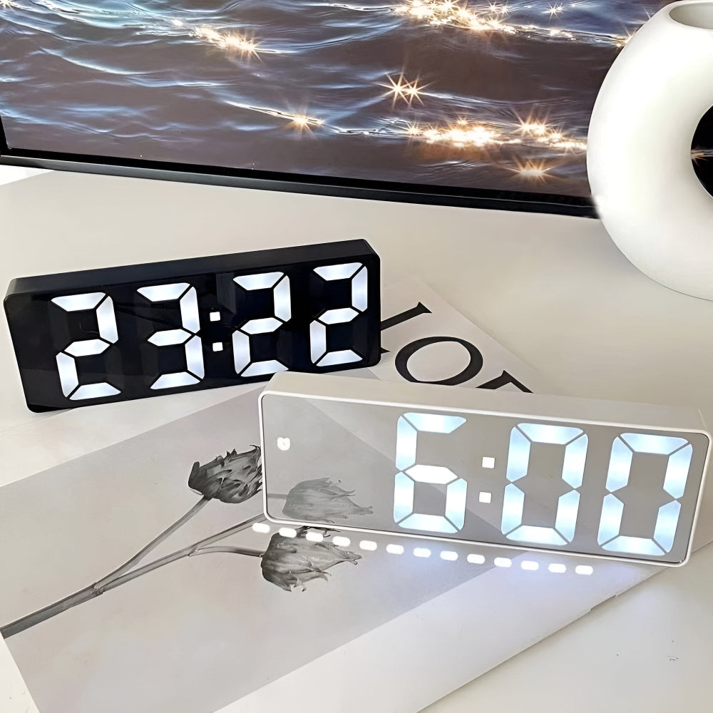 Digital Mirror Alarm Clock with LED Display