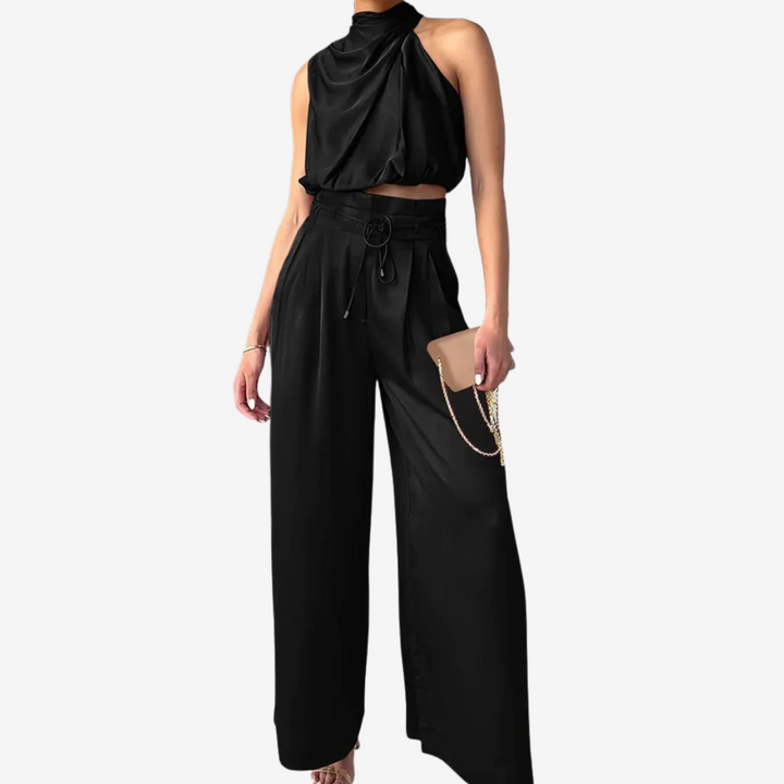 Ora – Palazzo Trousers with Crossover Top