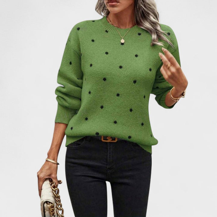 Ciara – Polka Dot Knitted Top