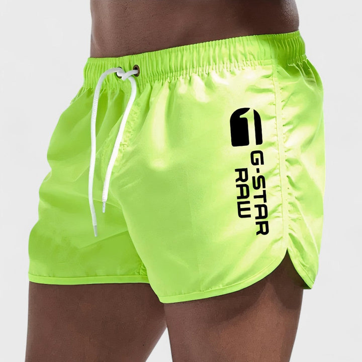 Darragh – Men's Swim Shorts with Contrast Logo