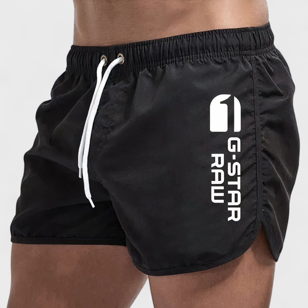 Darragh – Men's Swim Shorts with Contrast Logo