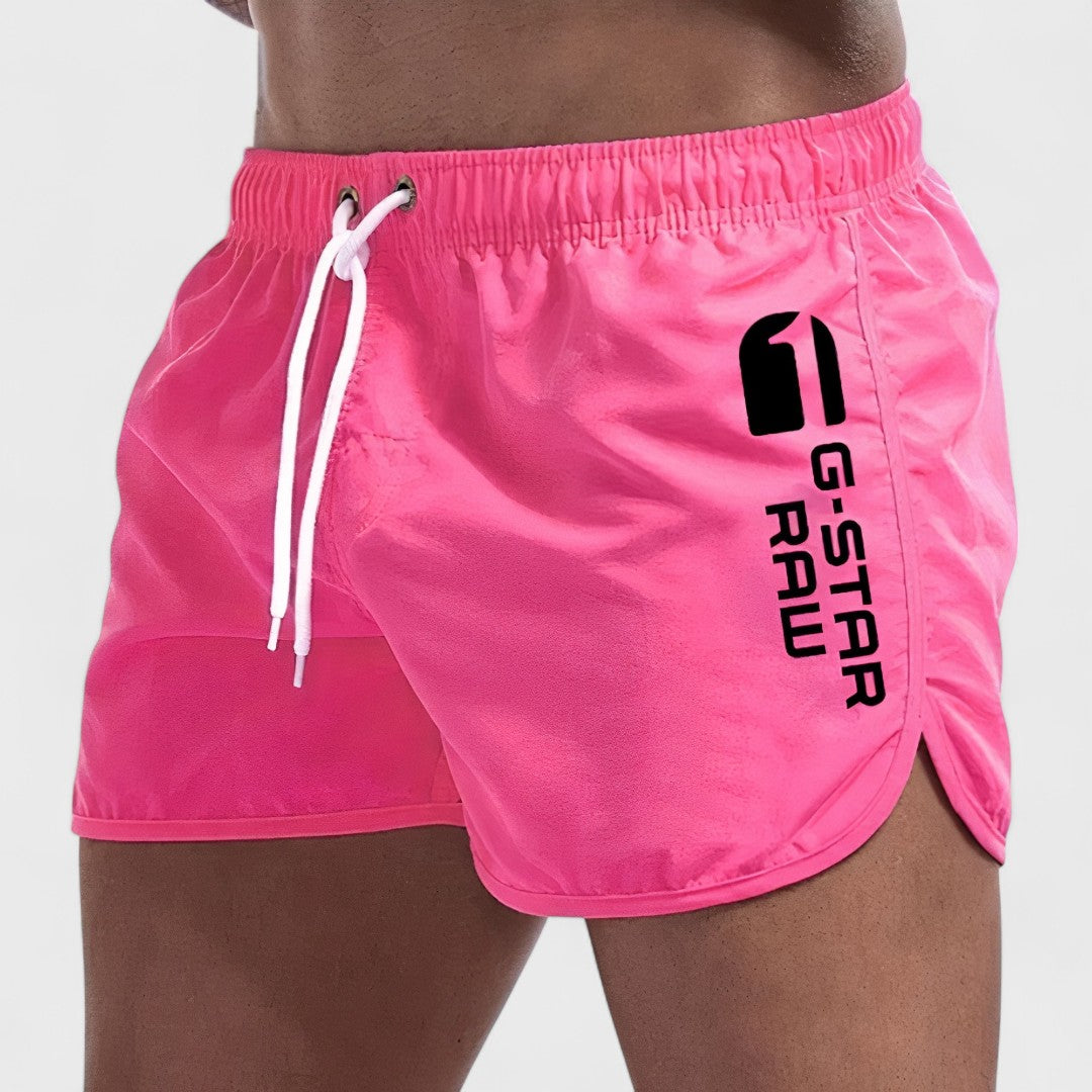 Darragh – Men's Swim Shorts with Contrast Logo