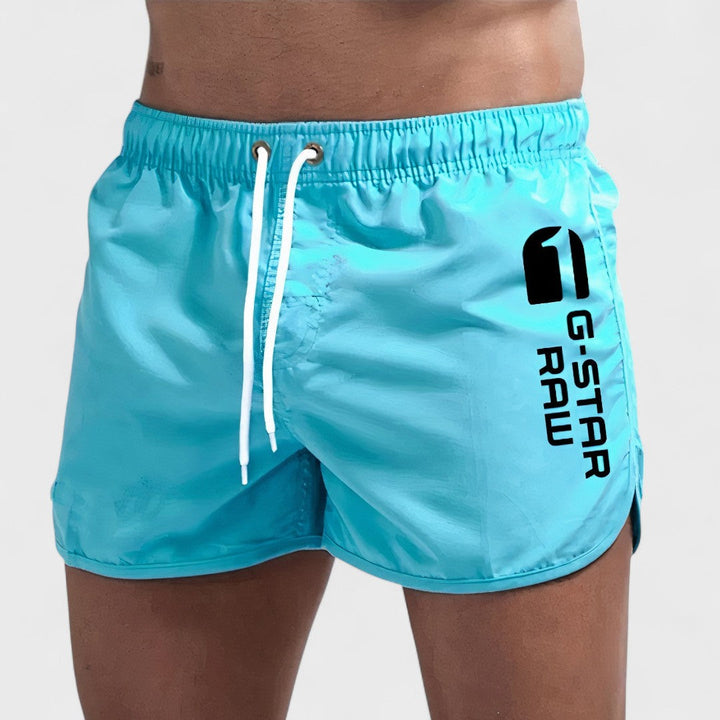 Darragh – Men's Swim Shorts with Contrast Logo