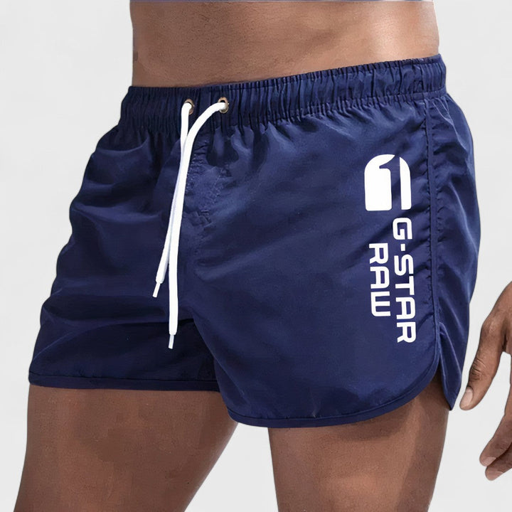Darragh – Men's Swim Shorts with Contrast Logo