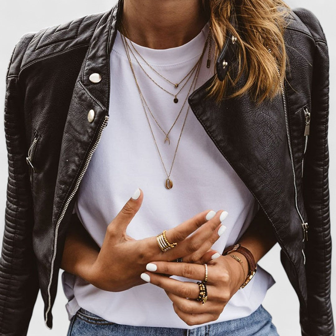 Nora – Elegant Leather Jacket