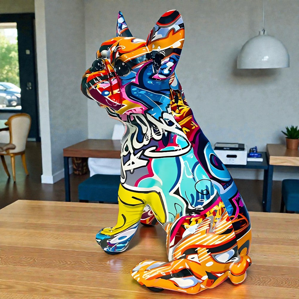 Graffiti Bulldog Figurine