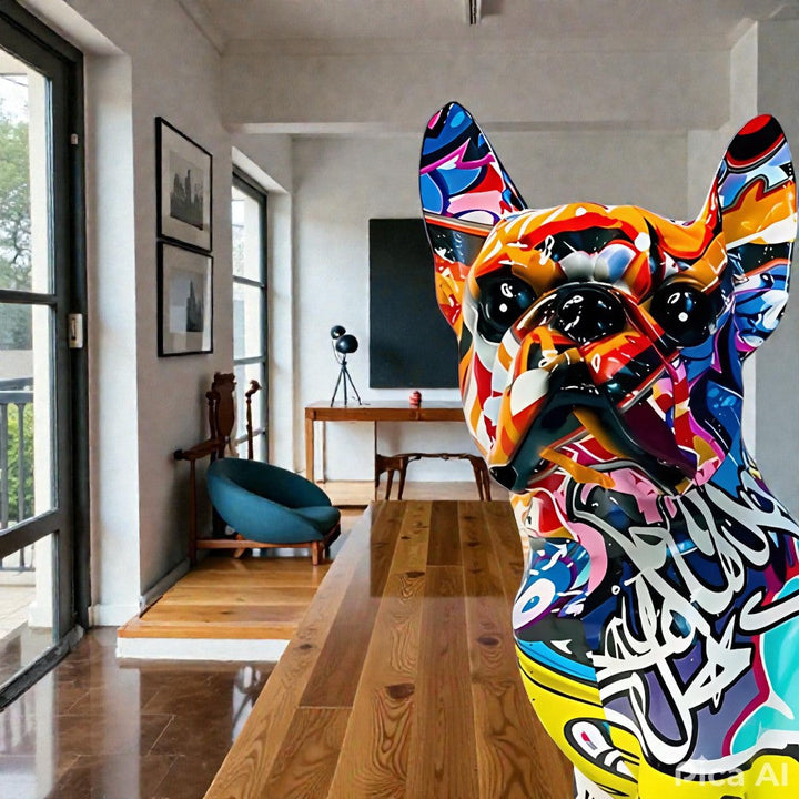 Graffiti Bulldog Figurine