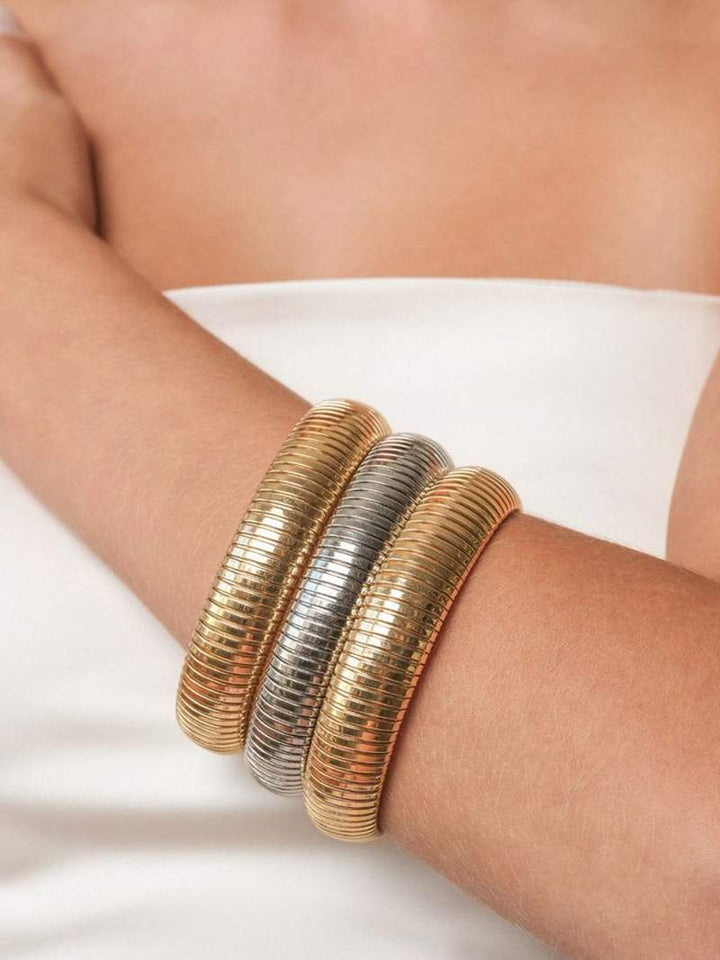 Ribbed Gold Bracelet