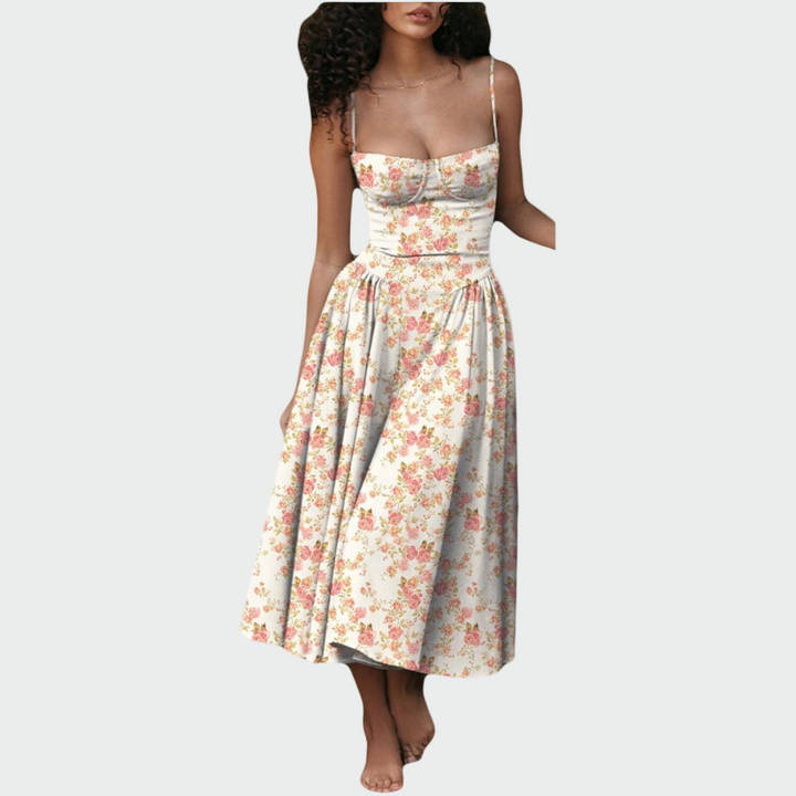 Niamh – Satin Maxi Dress with Thin Straps