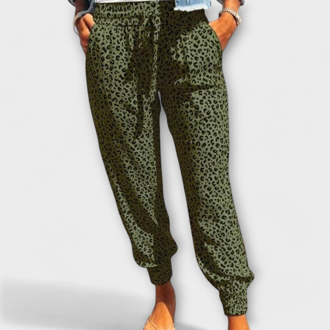 Olja – Leopard-Print Wide-Leg Trousers