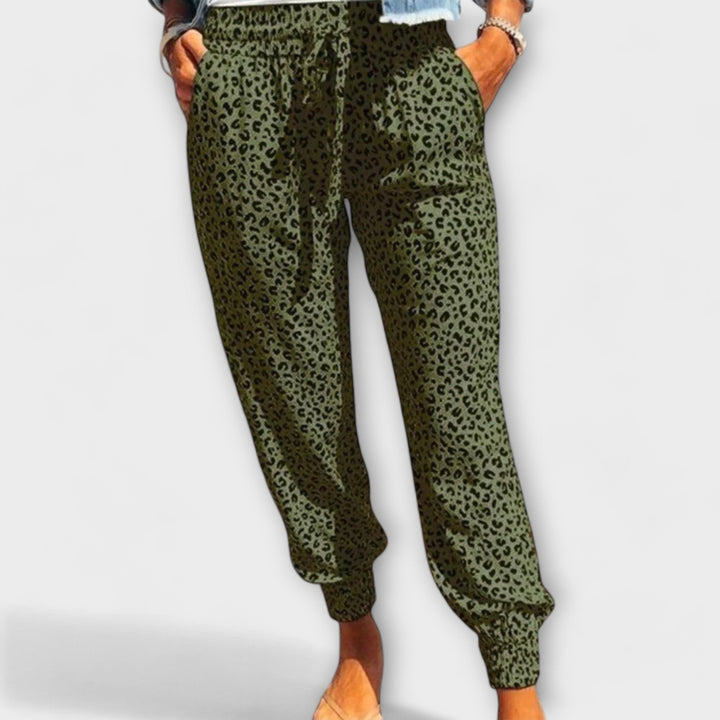 Olja – Leopard-Print Wide-Leg Trousers