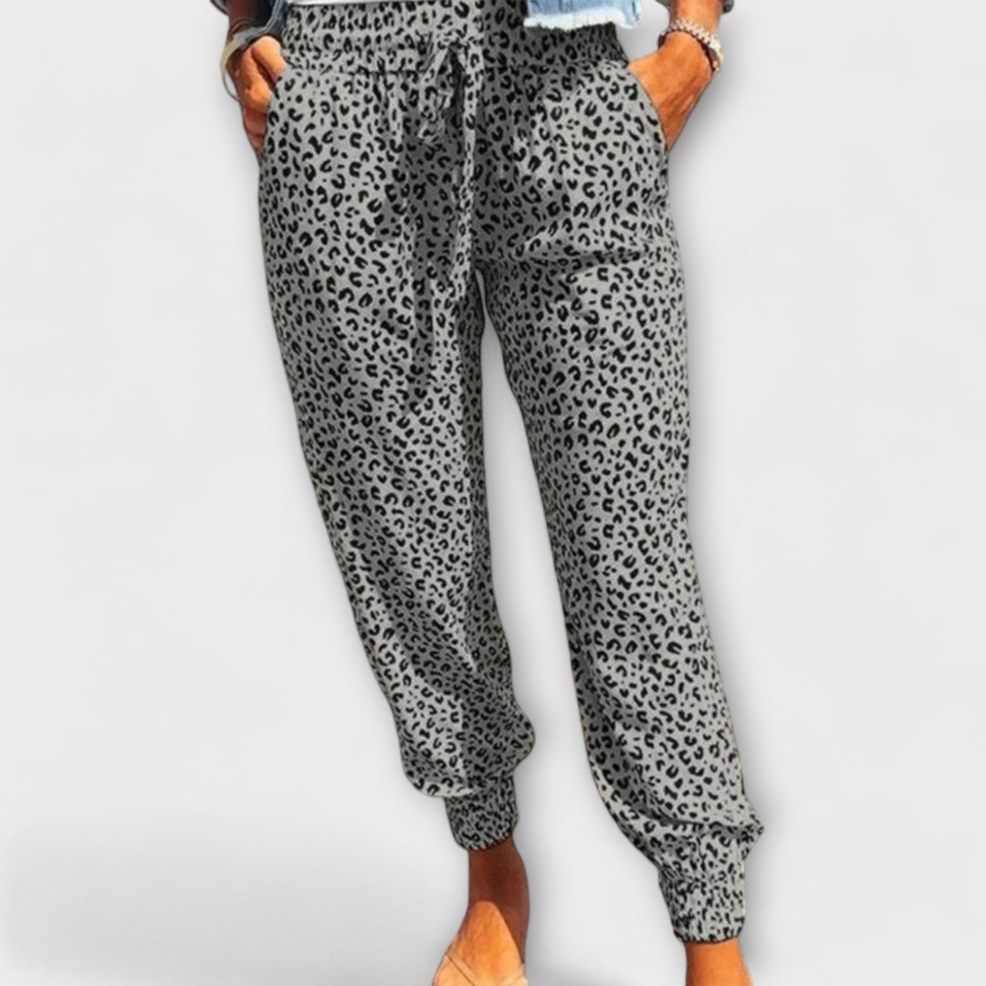 Olja – Leopard-Print Wide-Leg Trousers