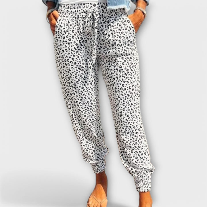 Olja – Leopard-Print Wide-Leg Trousers
