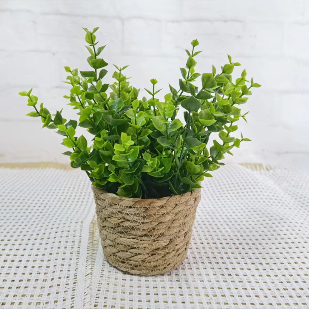 Artificial Flowers in Woven Pots