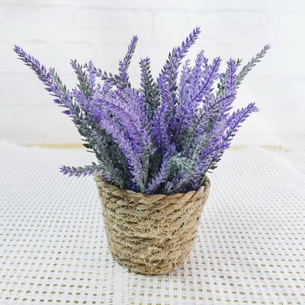 Artificial Flowers in Woven Pots