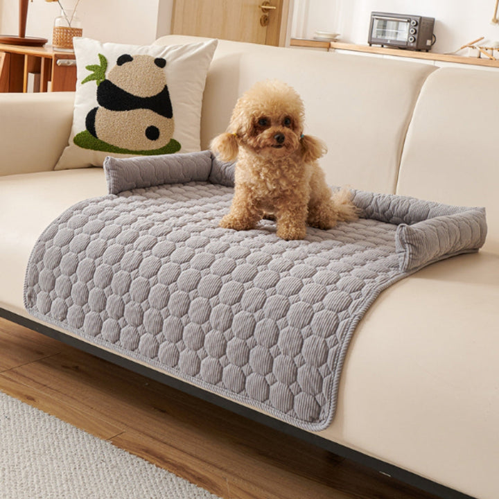 Quilted Protective Sofa Cover with Pet Bed – Green