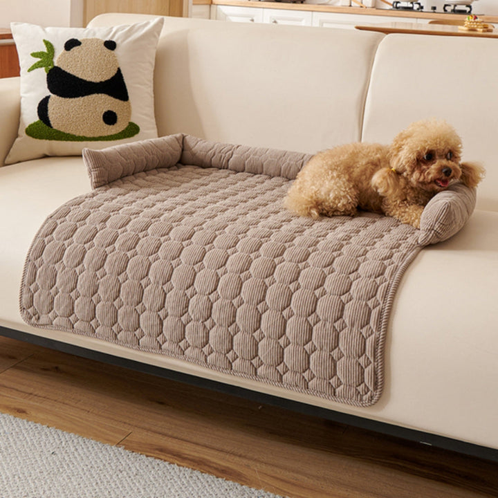 Quilted Protective Sofa Cover with Pet Bed – Green