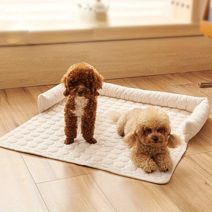 Quilted Protective Sofa Cover with Pet Bed – Green