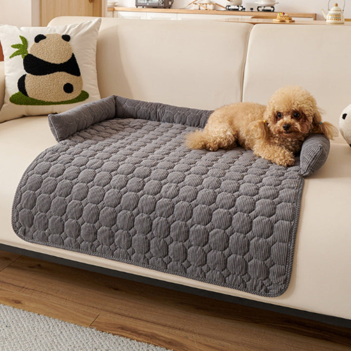 Quilted Protective Sofa Cover with Pet Bed – Green