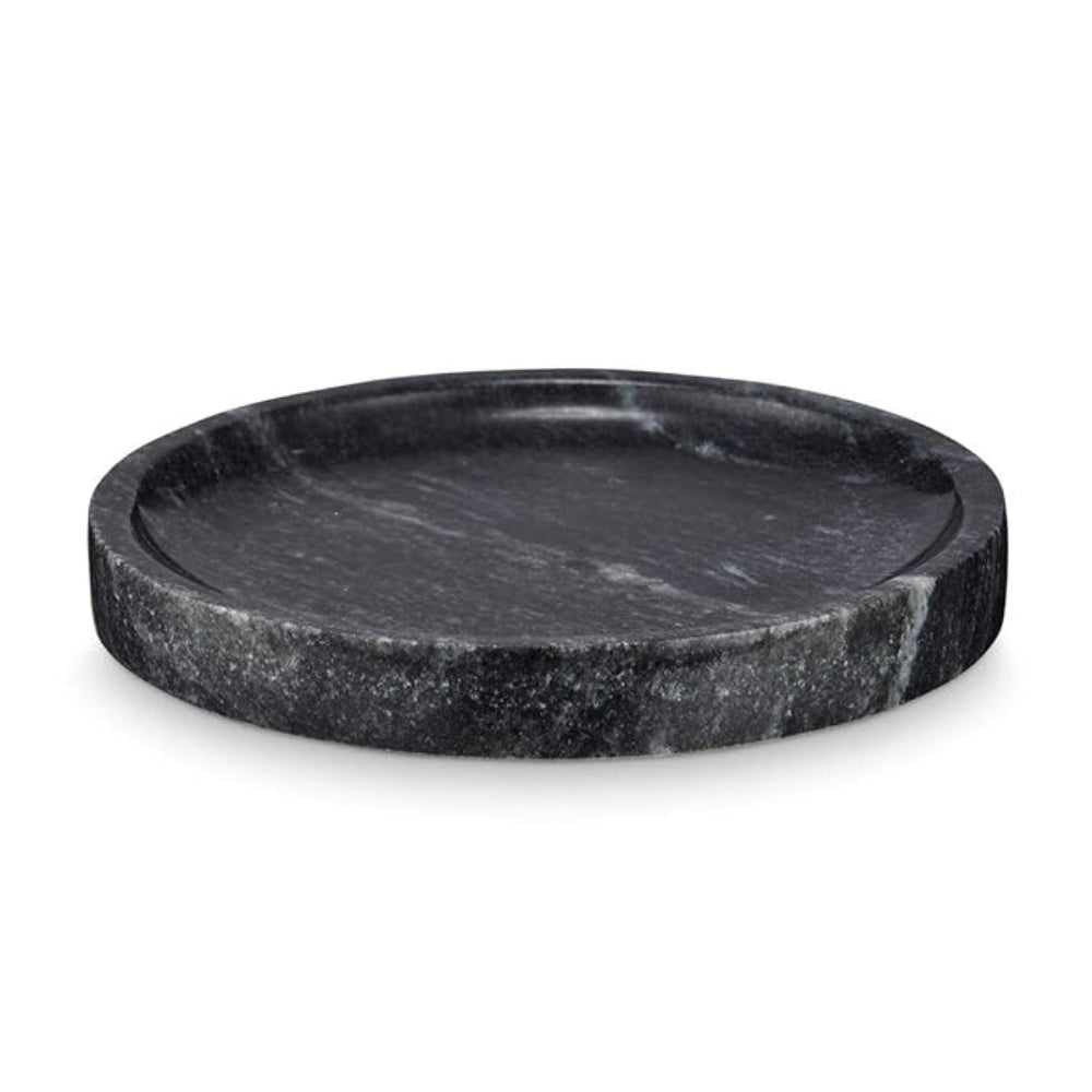 Round Marble Decorative Tray – Black