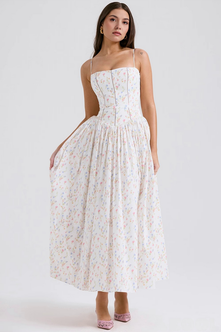 Saoirse – Floral Maxi Dress with Thin Straps