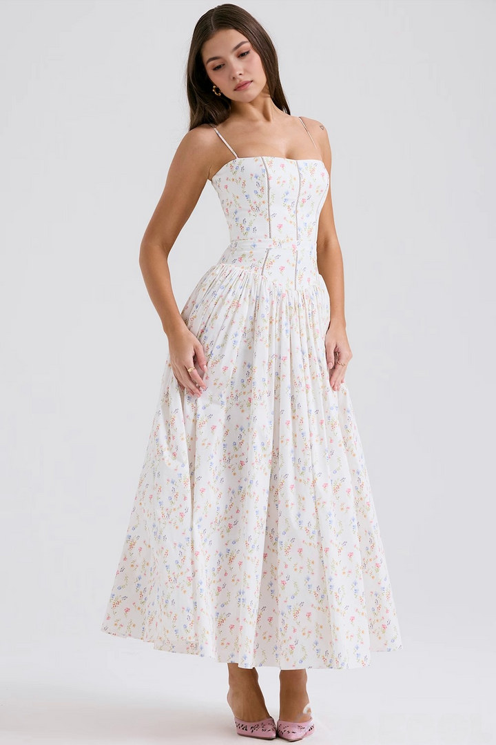 Saoirse – Floral Maxi Dress with Thin Straps