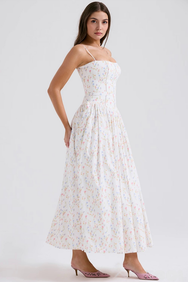 Saoirse – Floral Maxi Dress with Thin Straps
