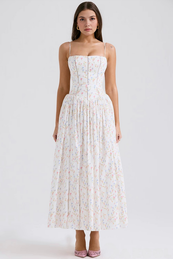 Saoirse – Floral Maxi Dress with Thin Straps