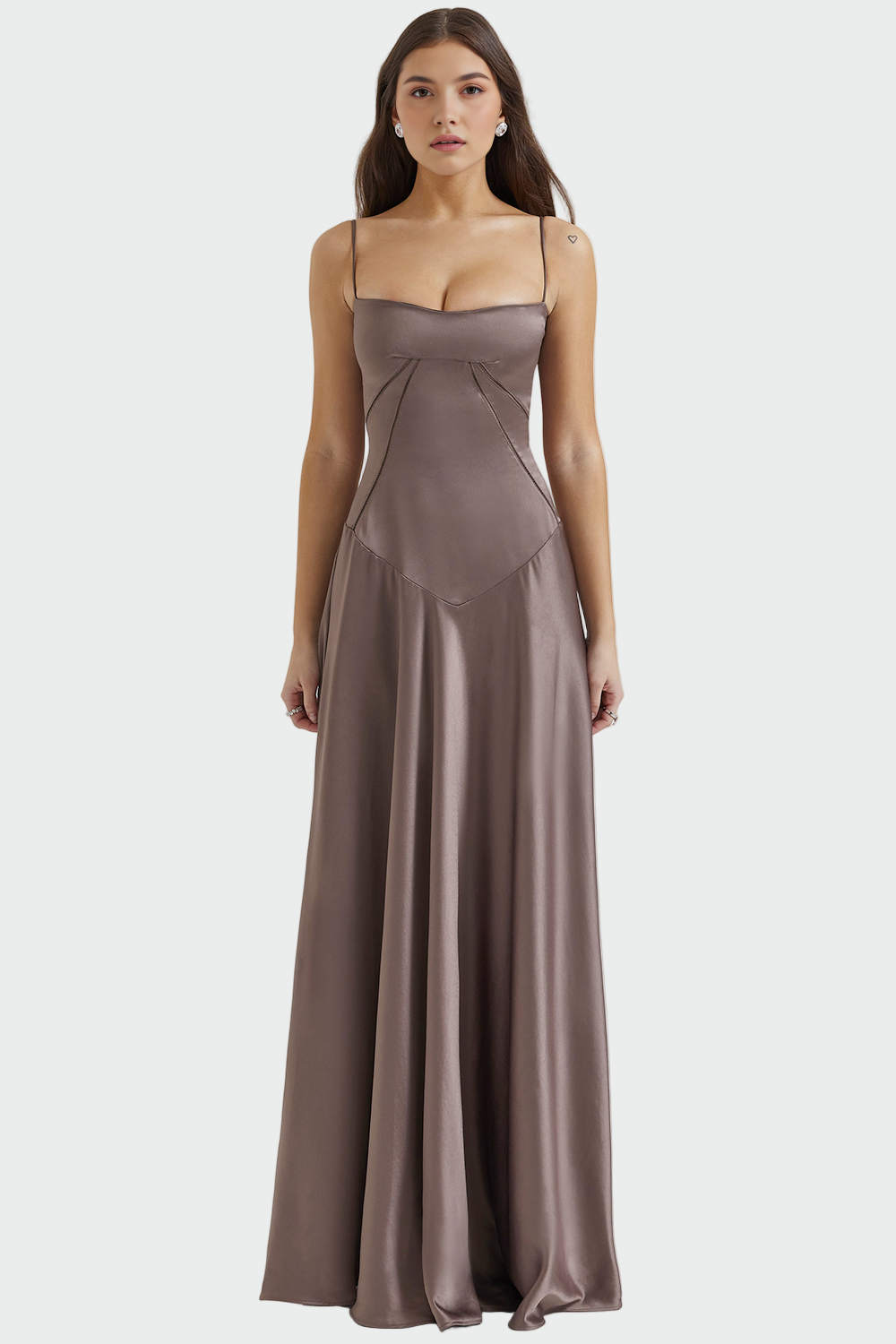 Aoife – Satin Maxi Dress with Thin Straps