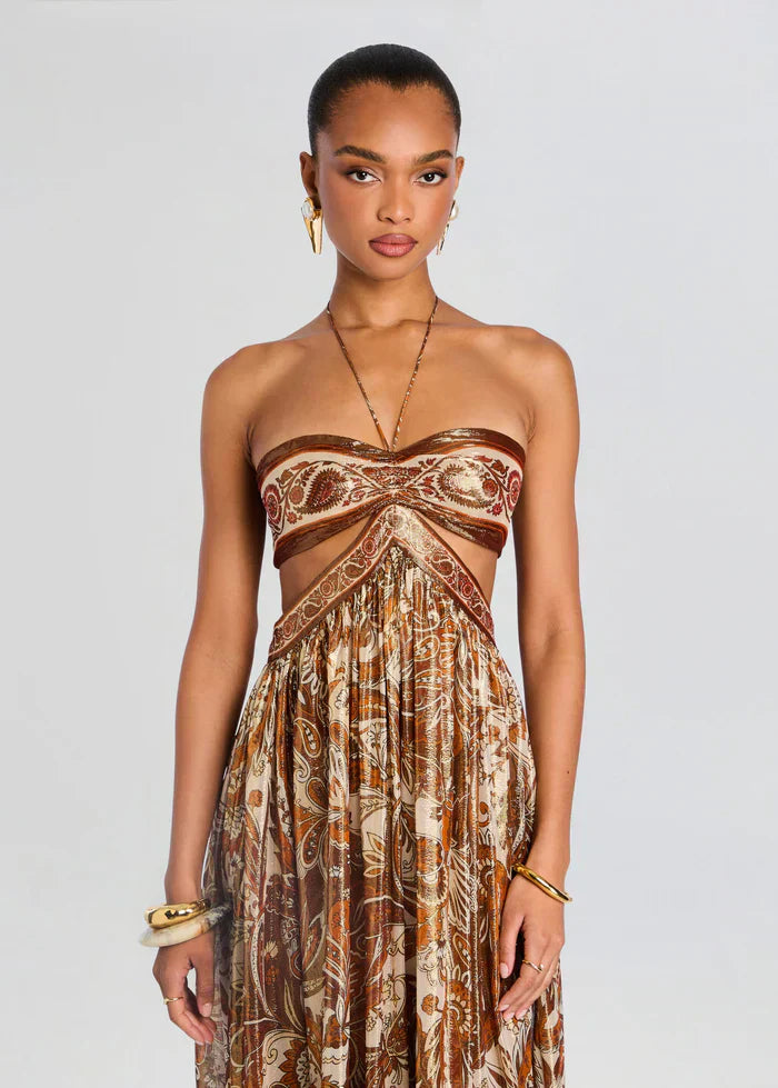 Aisling – Golden Aura Maxi Dress