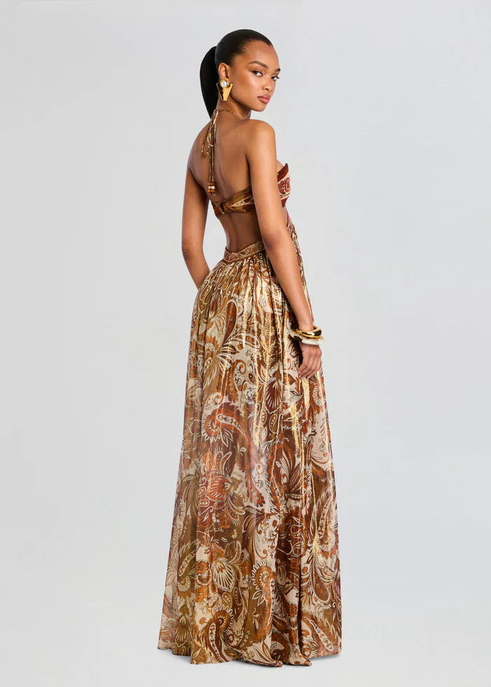 Aisling – Golden Aura Maxi Dress