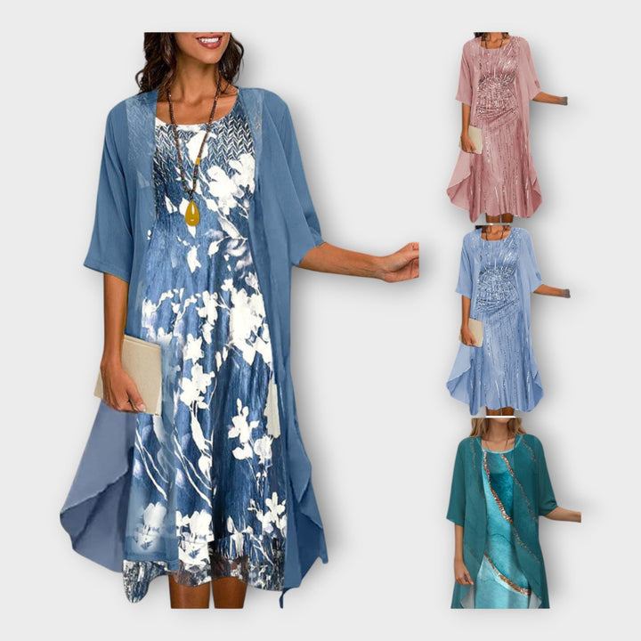 Ciara – Sheer Dress with Matching Cardigan