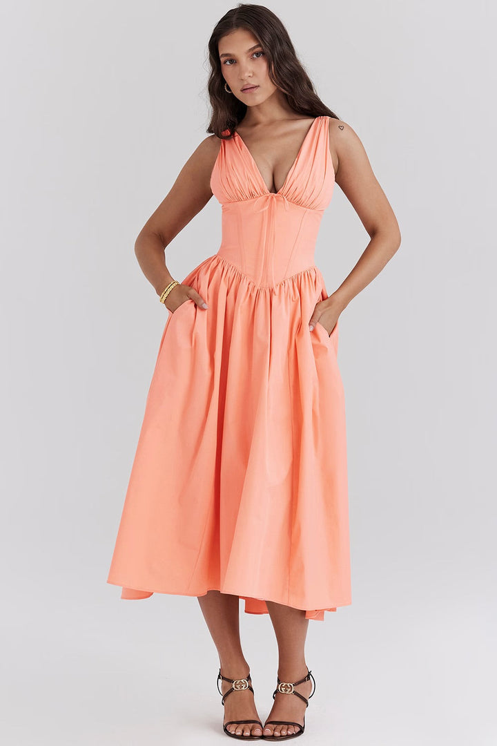 Aoife – Midi Dress with Romantic Floral Pattern