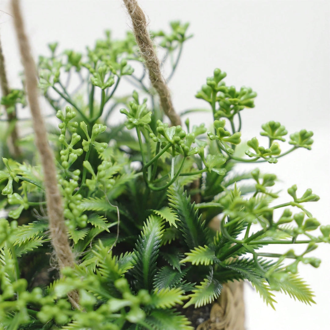 Artificial Hanging Plants in Woven Baskets