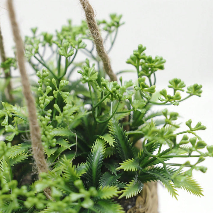 Artificial Hanging Plants in Woven Baskets