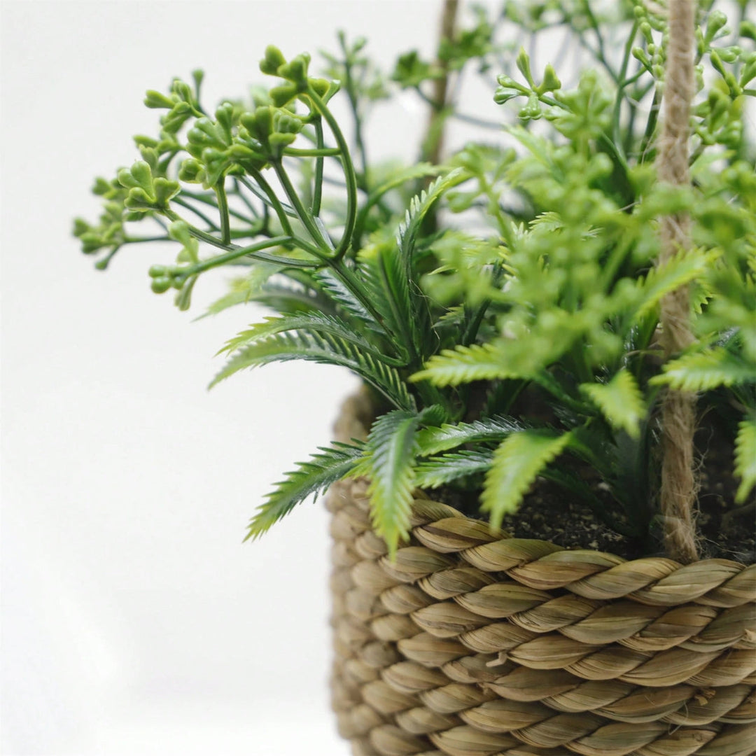 Artificial Hanging Plants in Woven Baskets