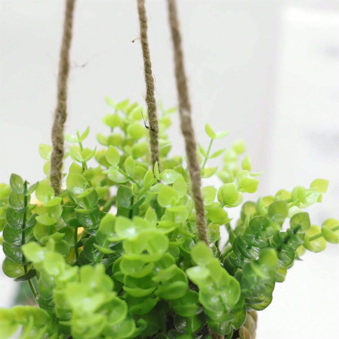 Artificial Hanging Plants in Woven Baskets