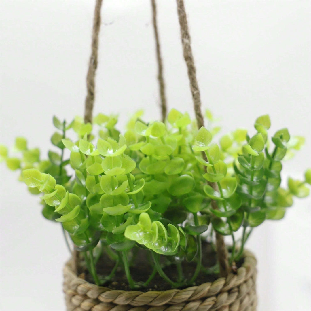 Artificial Hanging Plants in Woven Baskets