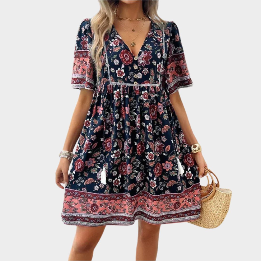 Sadhbh – Boho Dress with Pattern and Embroidery