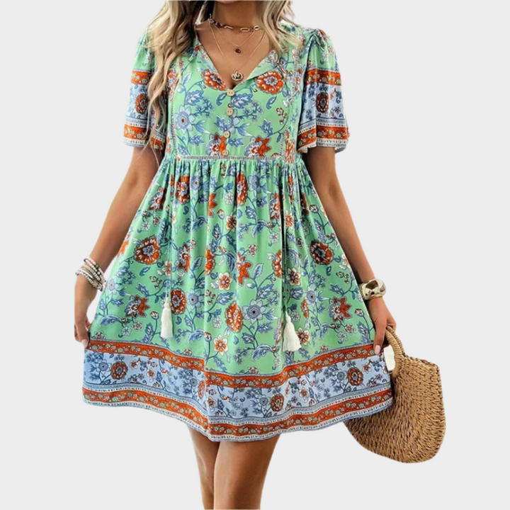 Sadhbh – Boho Dress with Pattern and Embroidery
