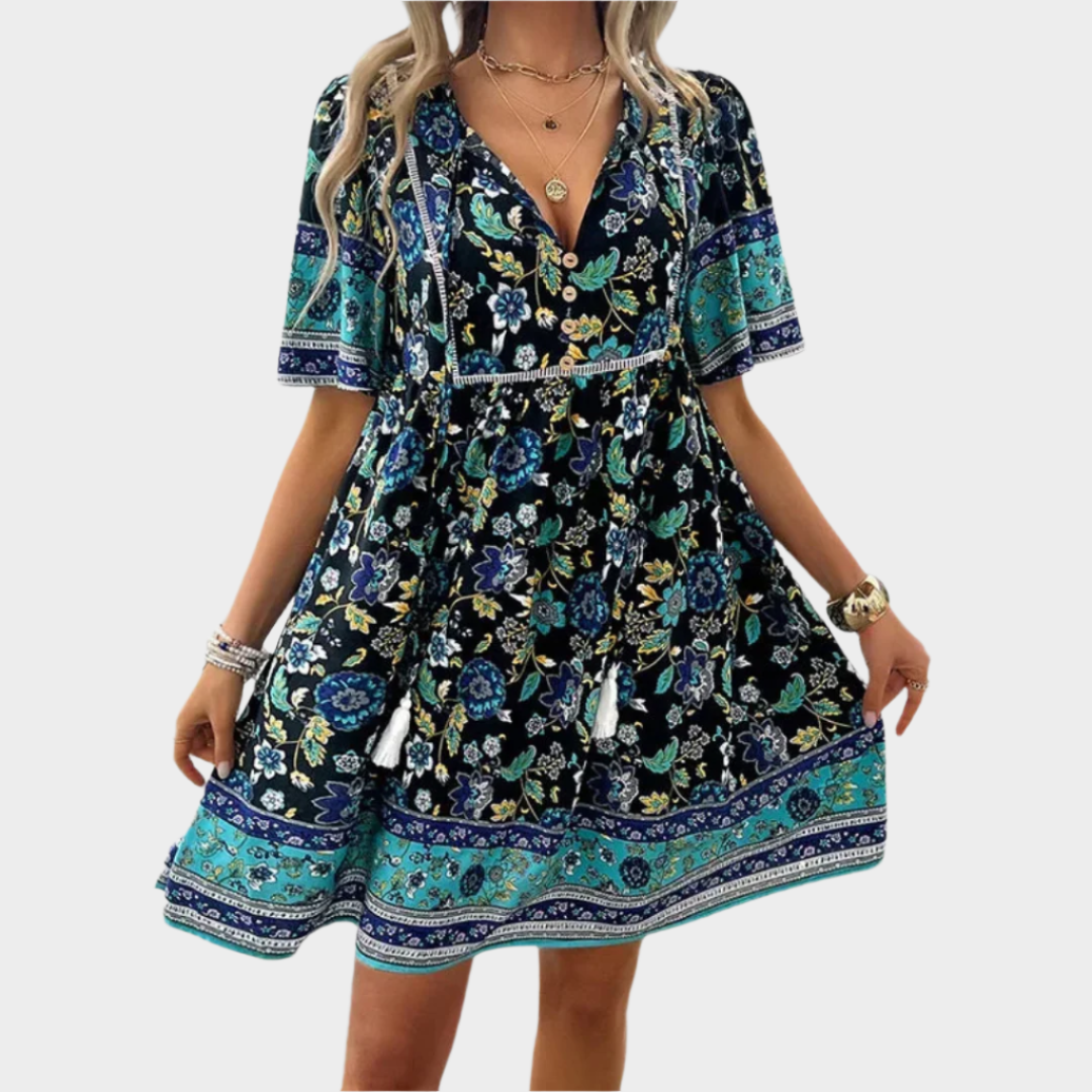Sadhbh – Boho Dress with Pattern and Embroidery