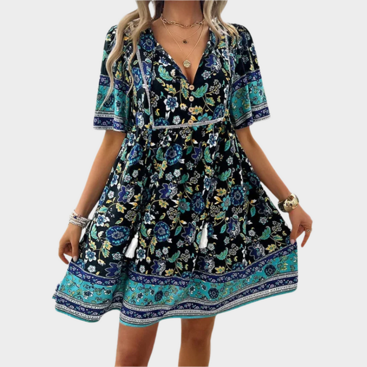 Sadhbh – Boho Dress with Pattern and Embroidery