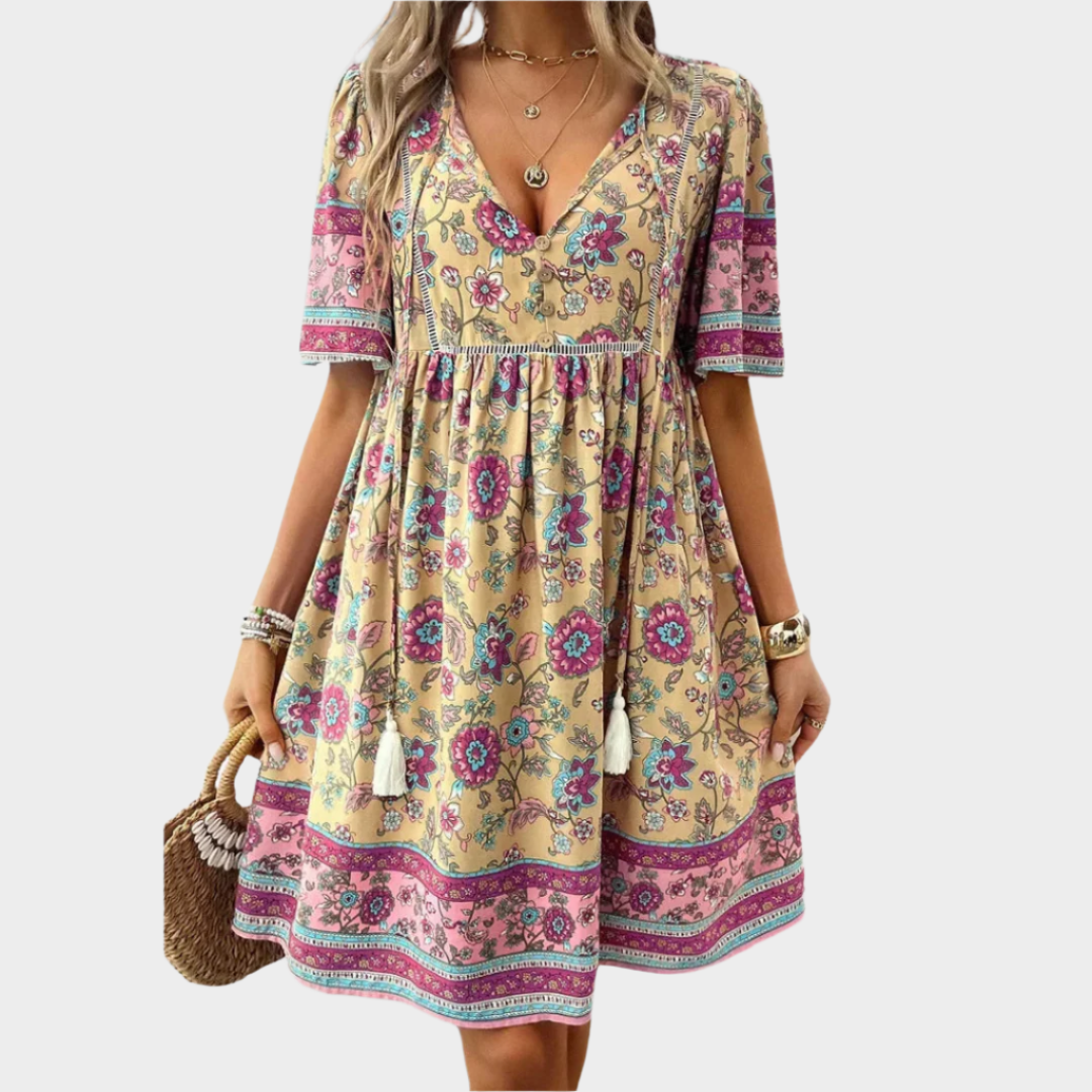 Sadhbh – Boho Dress with Pattern and Embroidery