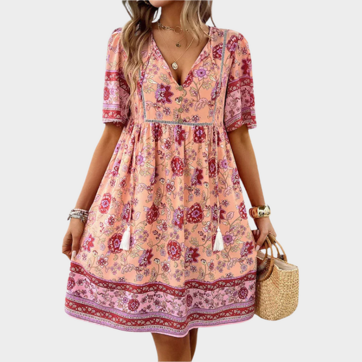 Sadhbh – Boho Dress with Pattern and Embroidery