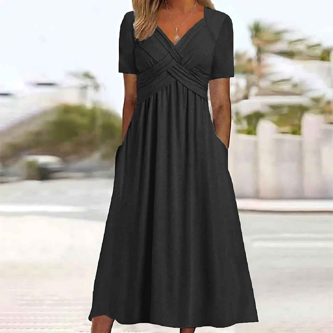 Natálie – Maxi Dress with Crossover Neckline