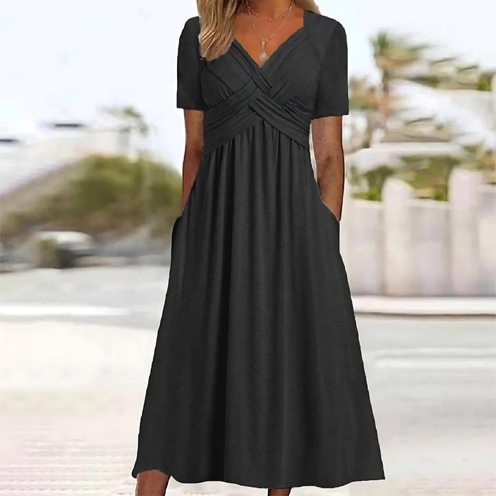 Natálie – Maxi Dress with Crossover Neckline